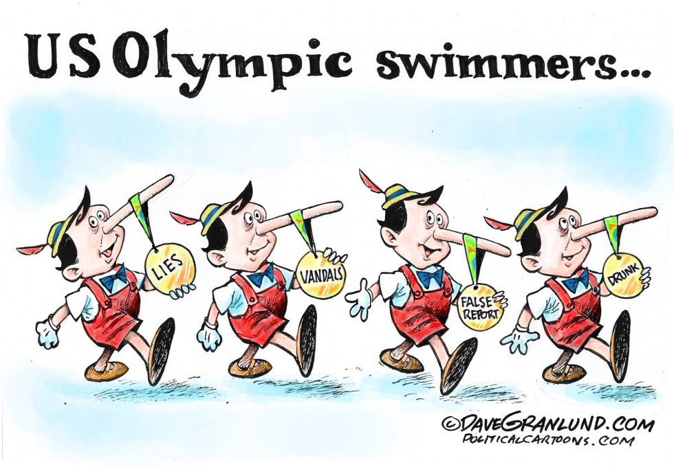  US OLYMPIC SWIM SCANDAL by Dave Granlund