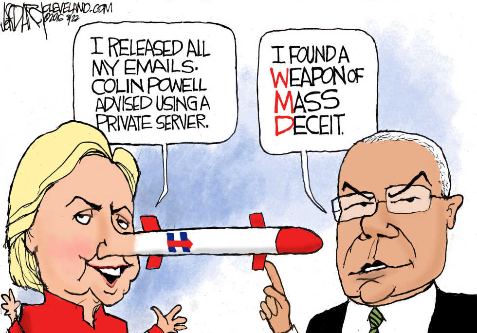 Clinton blames Colin Powell