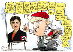 TRUMP PAINTS HILLARY  by Daryl Cagle