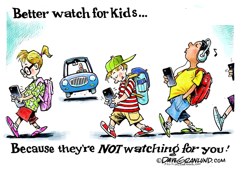 School kids walking COLOR