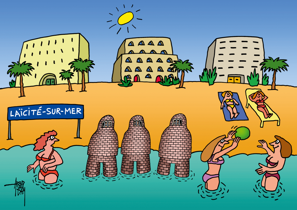 BURKINIS ON THE BEACH by Arend Van Dam