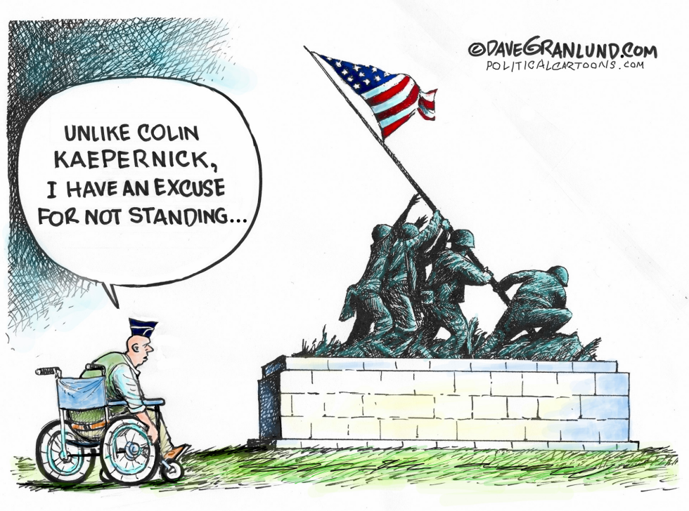 Kaepernick not standing COLOR