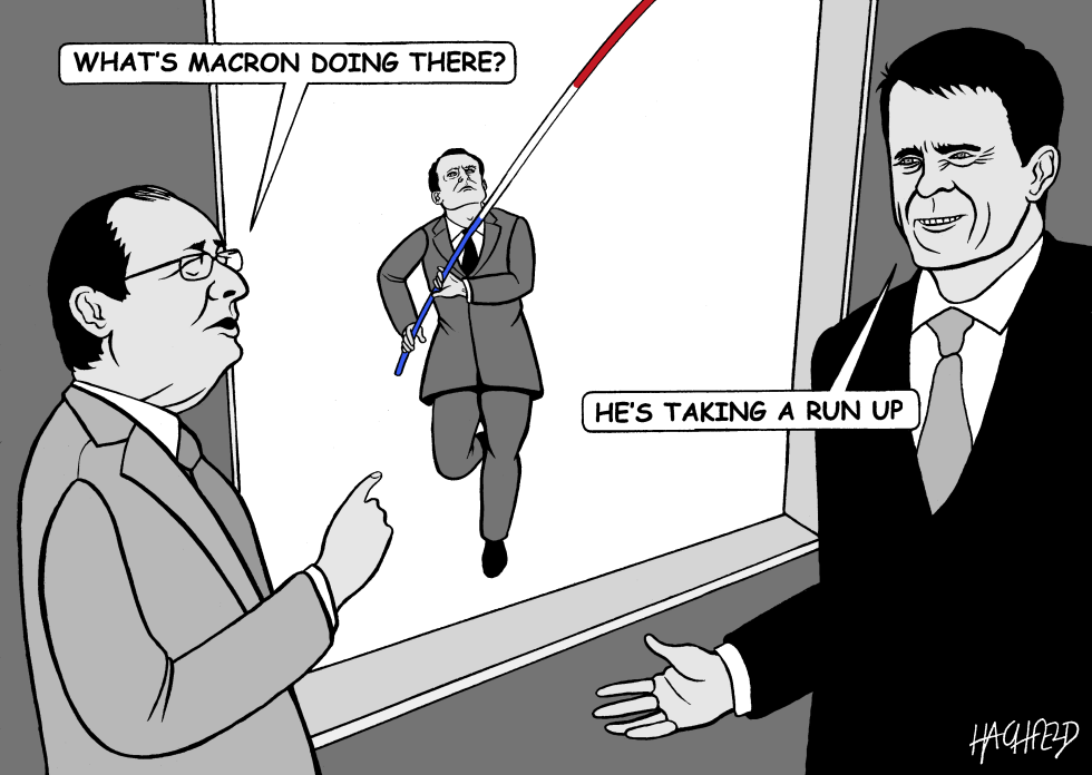 Macron takes a run up