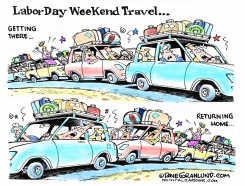 LABOR DAY WEEKEND ROADS  by Dave Granlund