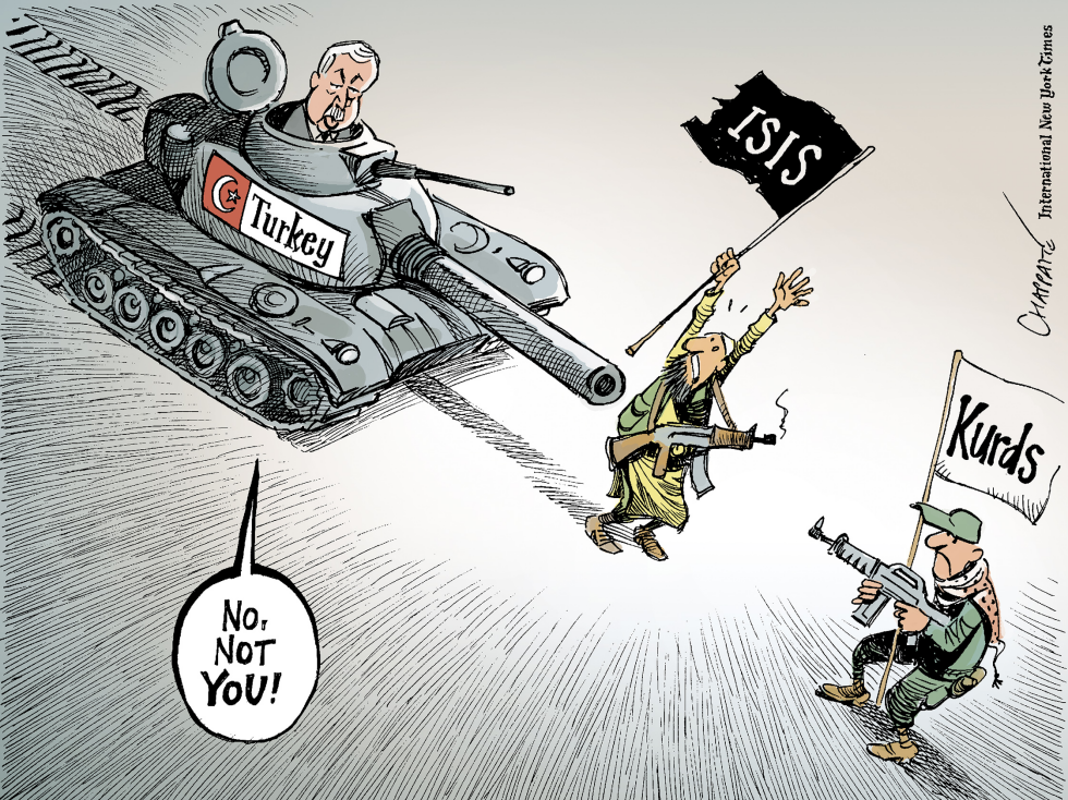  TURKEY GOES AFTER ITS ENEMIES IN SYRIA by Patrick Chappatte