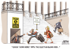 TRUMP FALLOUT SHELTER FOR RETURNING GOP CONGRESS by R.J. Matson