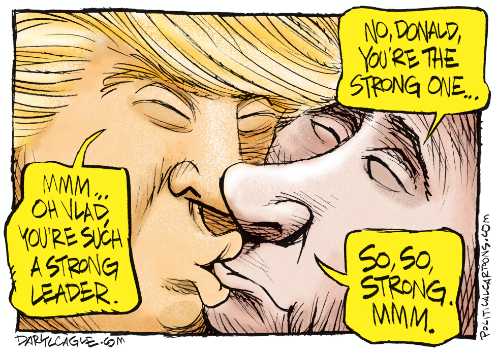  TRUMP PUTIN KISS  by Daryl Cagle