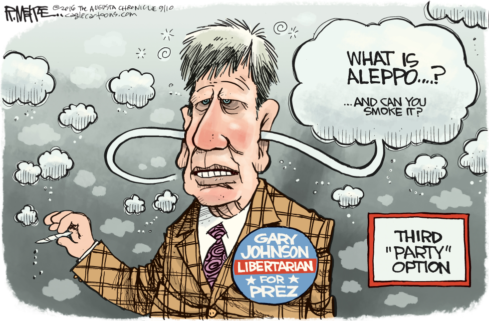  GARY JOHNSON by Rick McKee