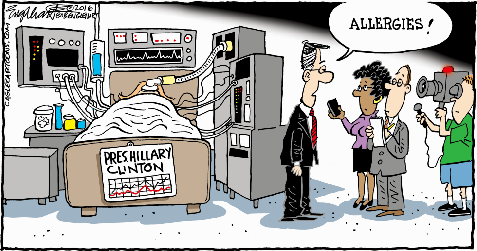  HILLARY PNEUMONIA by Bob Englehart