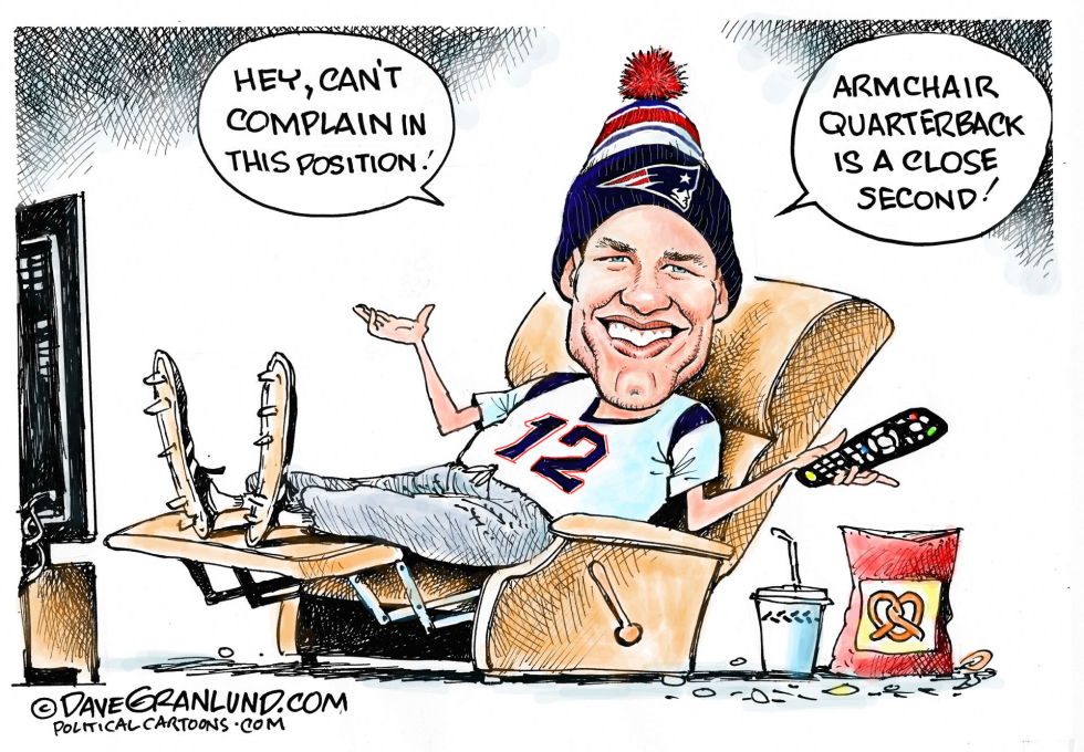  TOM BRADY ARMCHAIR QB by Dave Granlund