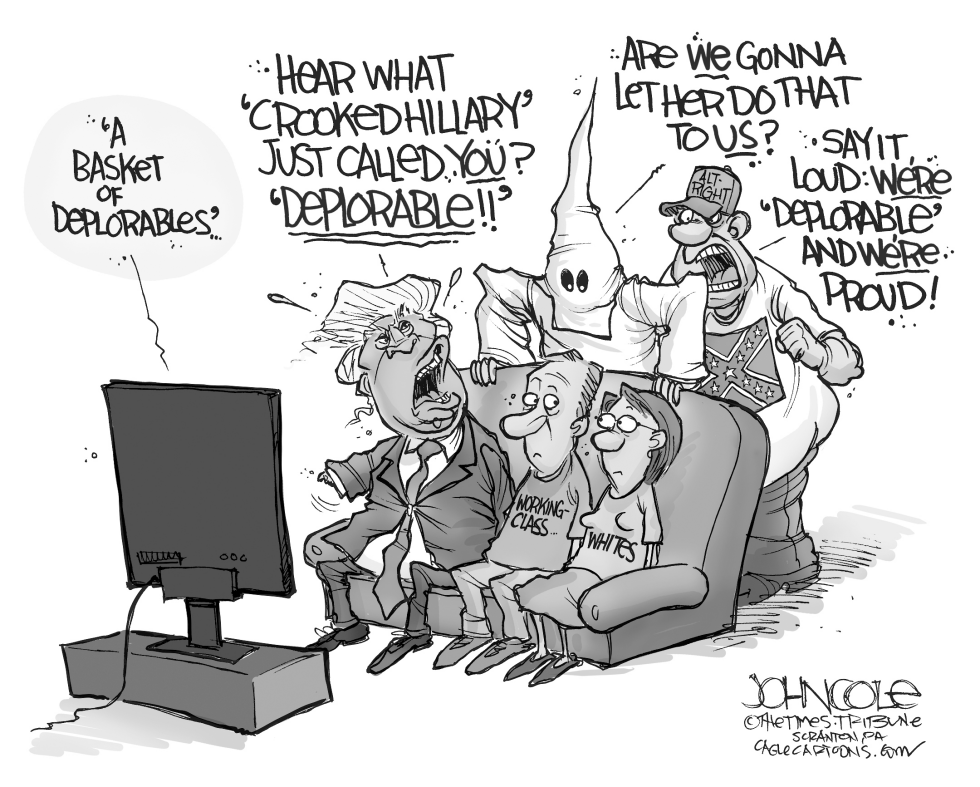 Trump's deplorables BW
