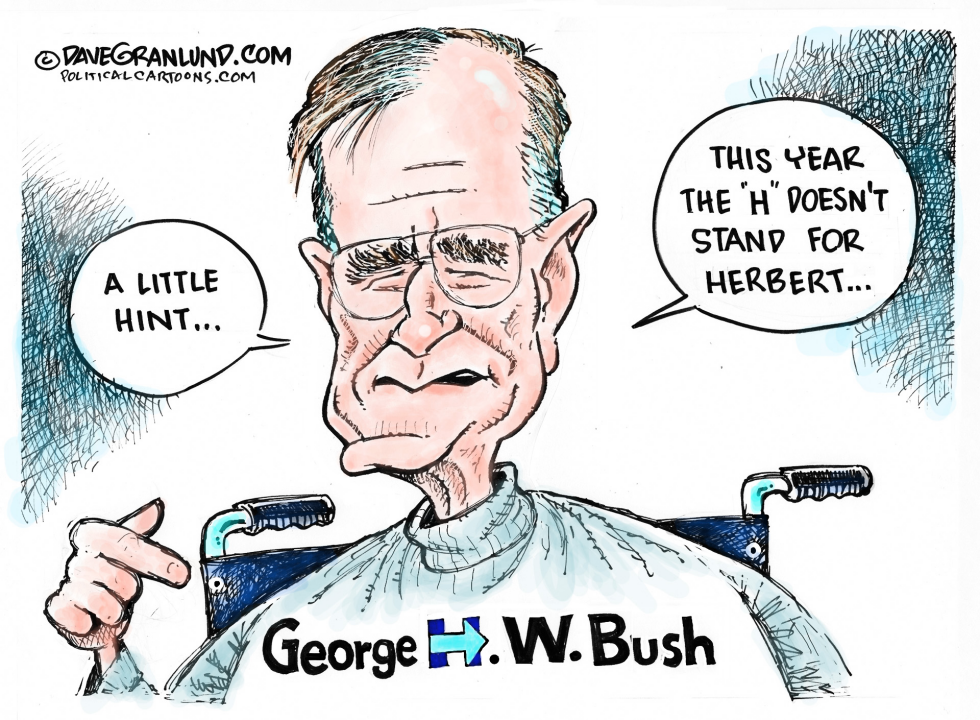 George H W Bush and Hillary COLOR