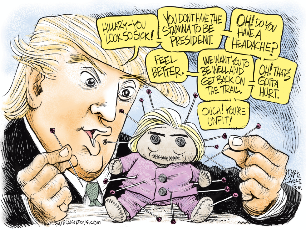  TRUMP AND HILLARY VOODOO DOLL by Daryl Cagle