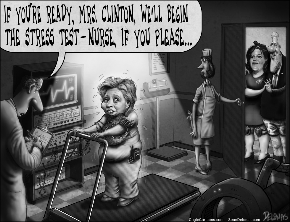  HILLARY CLINTON STRESS TEST GREYSCALE by Sean Delonas