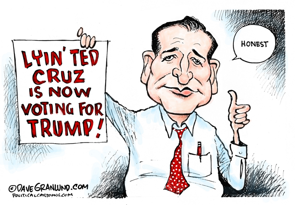  TED CRUZ VOTING FOR TRUMP by Dave Granlund