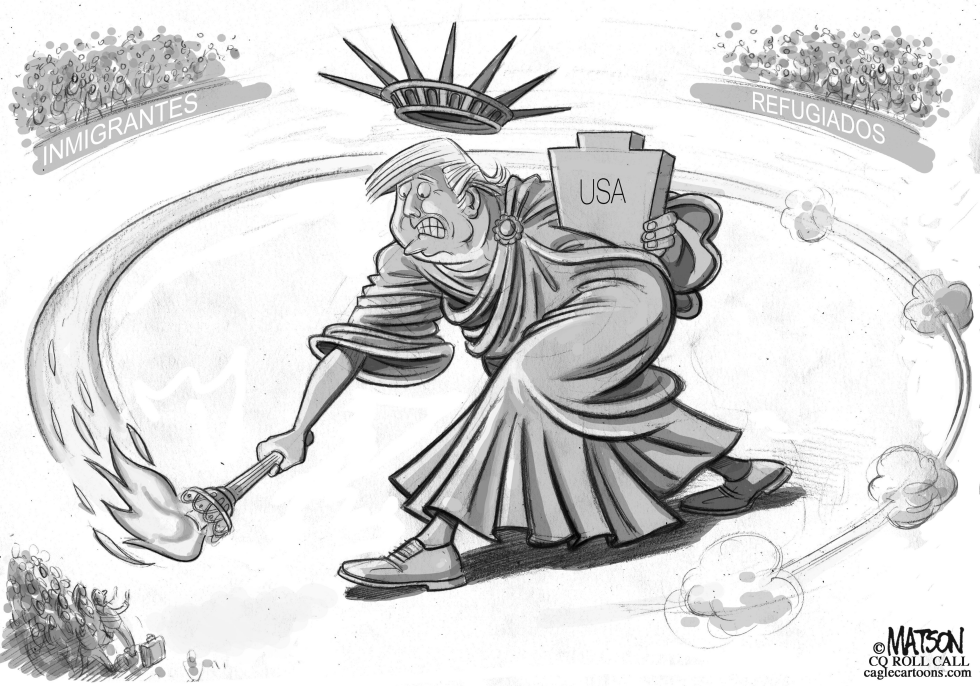 Estatua Trump Xenofobica de la Libertad