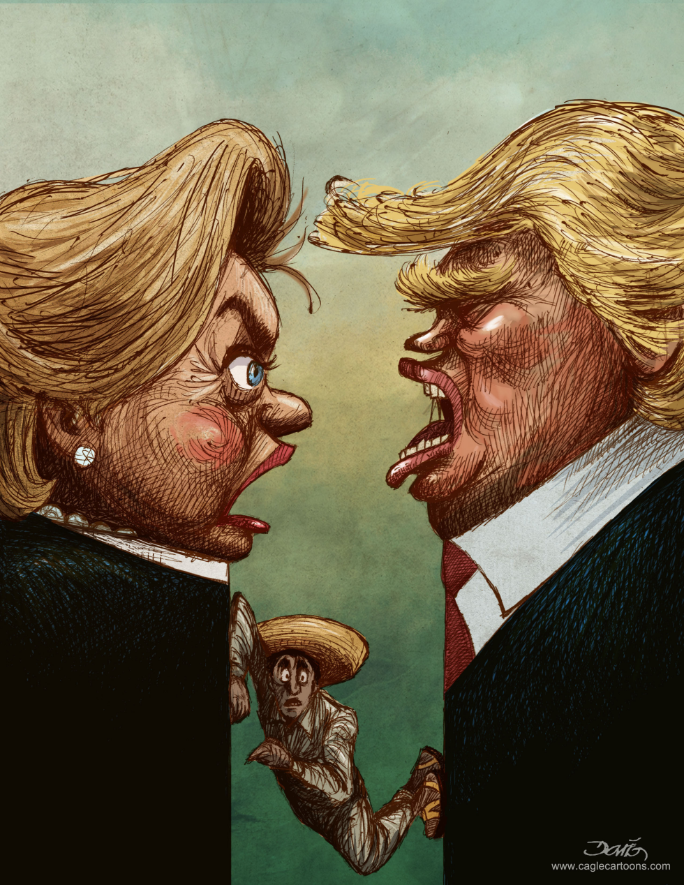  ENTRE HILLARY Y TRUMP by Dario Castillejos