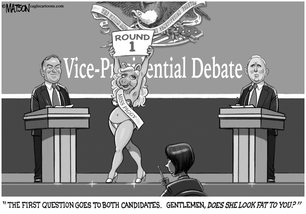  VICE- PRESIDENTIAL CANDIDATES DEBATE MISS PIGGY by RJ Matson