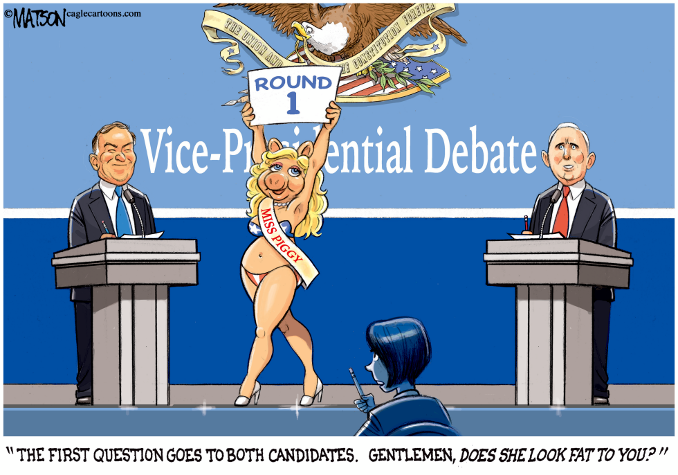 Vice-Presidential Candidates Debate Miss Piggy-COLOR