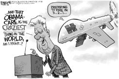 HILLARY DRONES BILL by Rick McKee