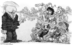 TRUMP STINKY QUOTE BW by Daryl Cagle