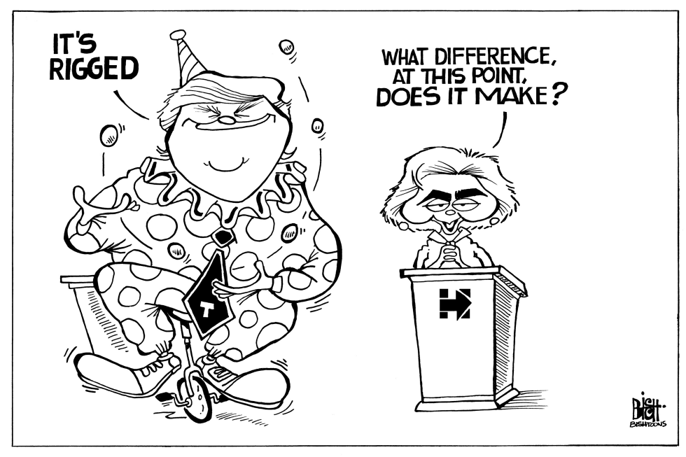 TRUMP/CLINTON DEBATE, B/W