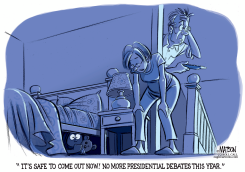 CHILD HIDES FROM PRESIDENTIAL DEBATES by R.J. Matson