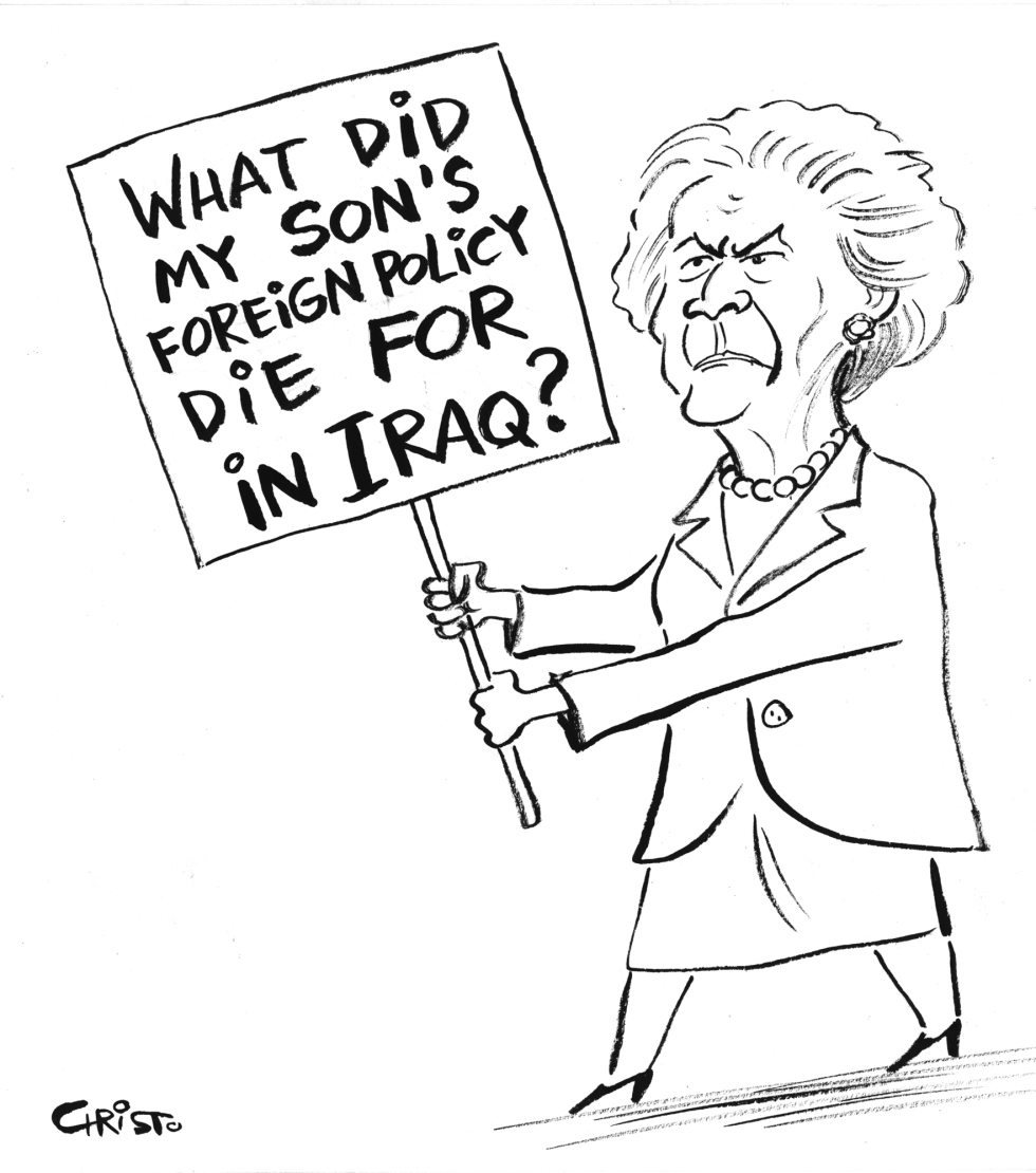  BARBARA BUSH -  A PRO-WAR MOTHER - B&W by Christo Komarnitski