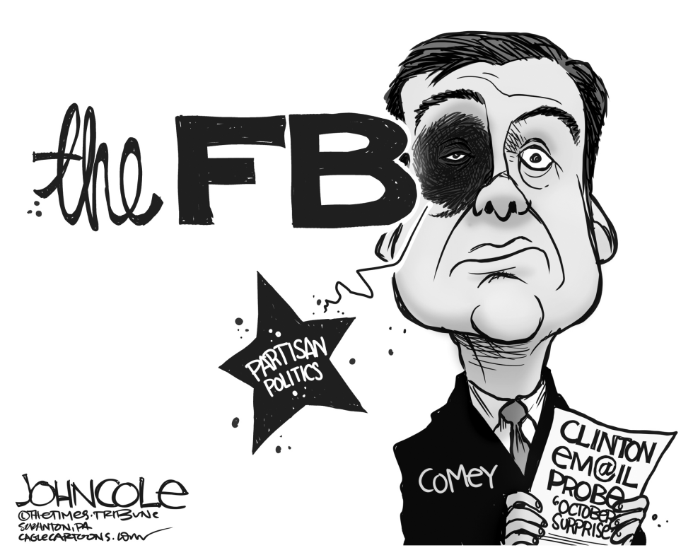 Comey's black eye BW