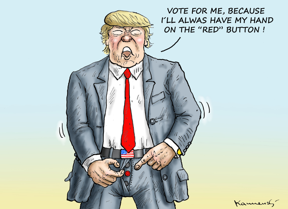 THE RED BUTTON OF TRUMP