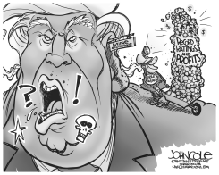 CABLE NEWS GOLDMINE BW by John Cole