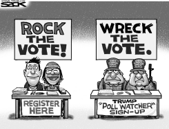 TRUMPY POLL WATCHERS by Steve Sack
