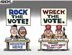 TRUMPY POLL WATCHERS  by Steve Sack