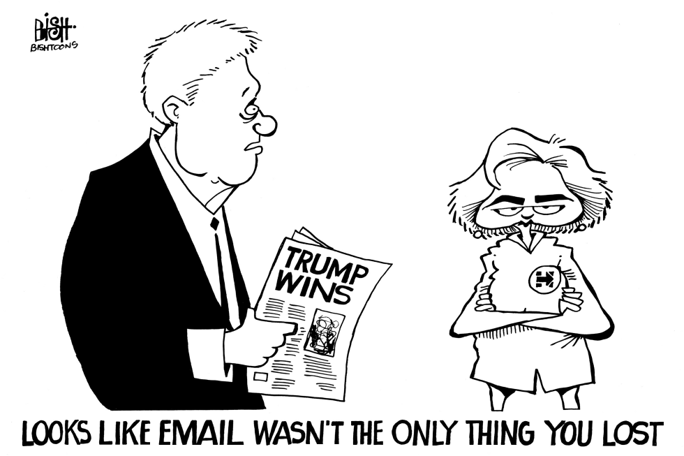 HILLARY LOSES AGAIN, B/W