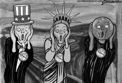 TRUMP SCREAM BW by Steve Greenberg