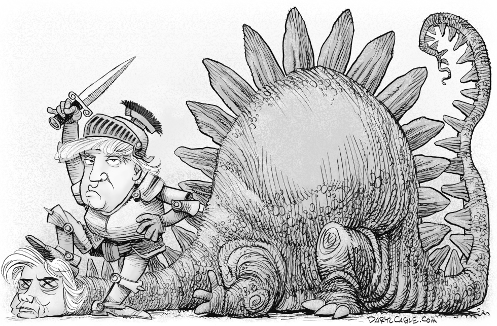  TRUMP SLAYS HILLARY  GRAY by Daryl Cagle