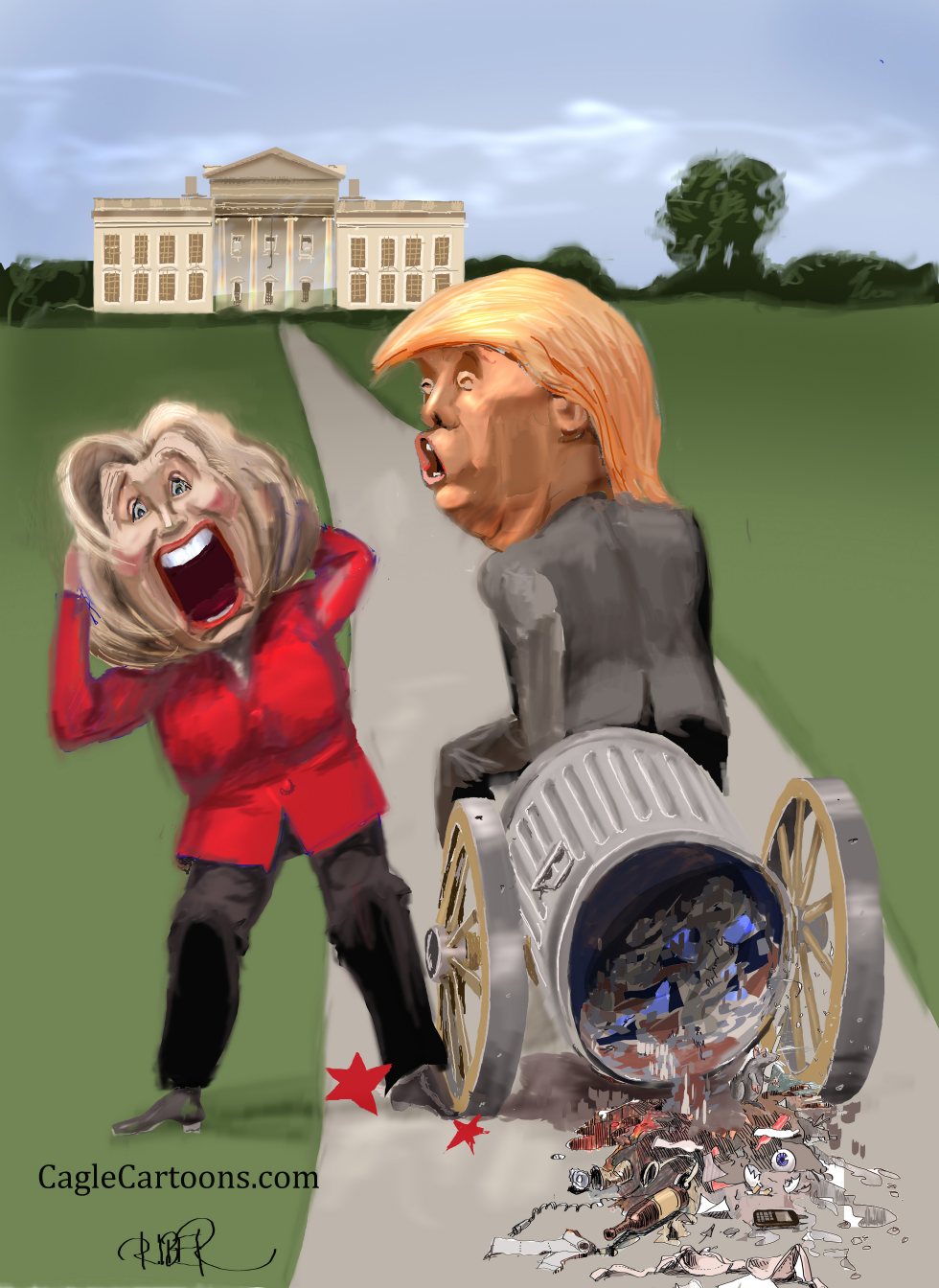  TRUMP AND HILLARY ON ROAD TO WHITE HOUSE by Riber Hansson