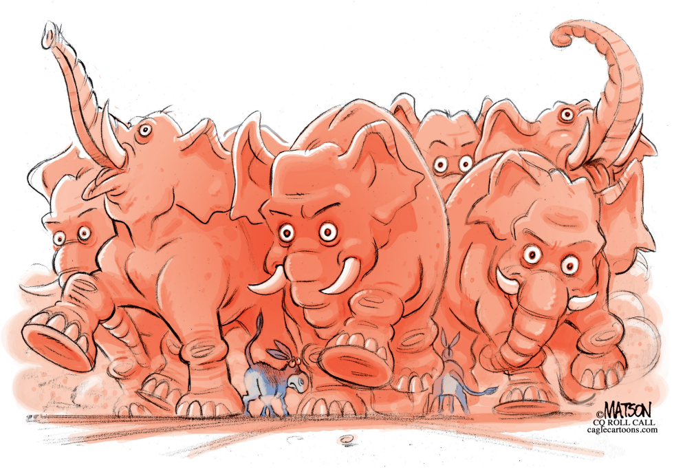  REPUBLICAN ELEPHANT STAMPEDE by RJ Matson