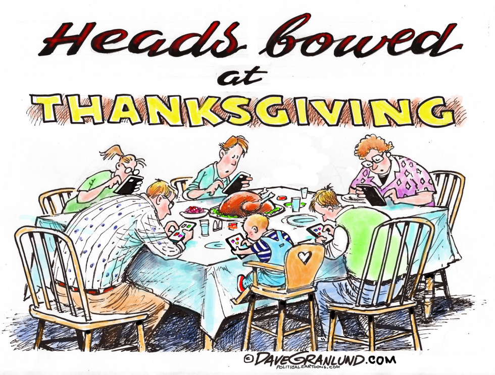  THANKSGIVING HEADS BOWED by Dave Granlund