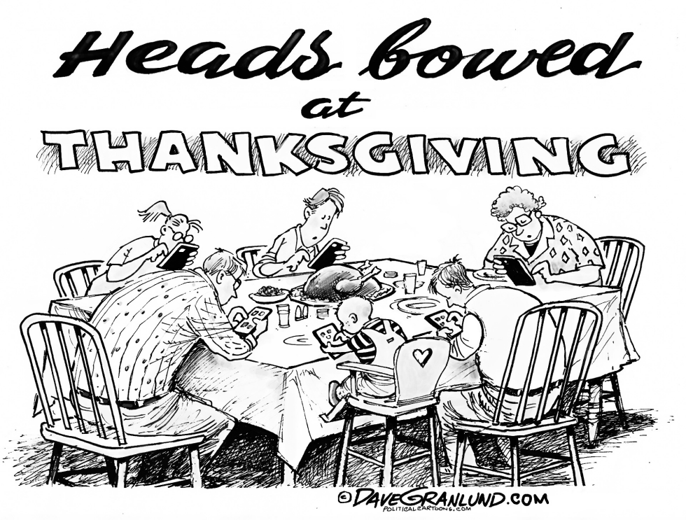 Thanksgiving heads bowed