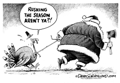 TURKEY AND SANTA OVERLAP by Dave Granlund