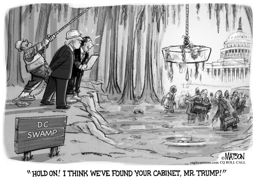 Trump Drains The Swamp Looking for People to Appoint to his Cabinet