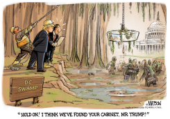 TRUMP DRAINS THE SWAMP LOOKING FOR PEOPLE TO APPOINT TO HIS CABINET by R.J. Matson