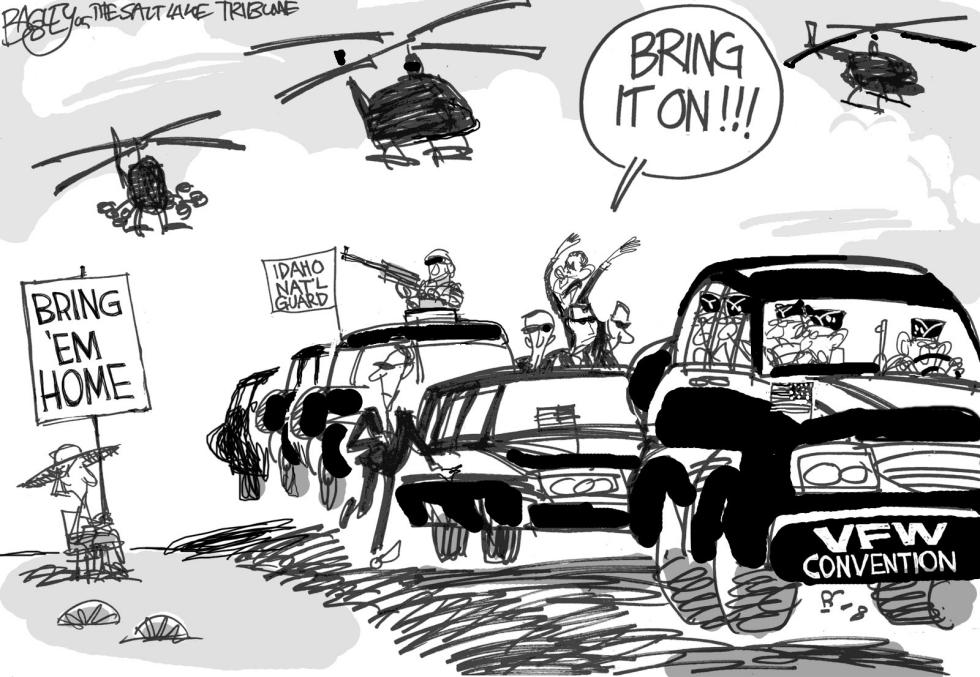  BUSH VS SHEEHAN by Pat Bagley