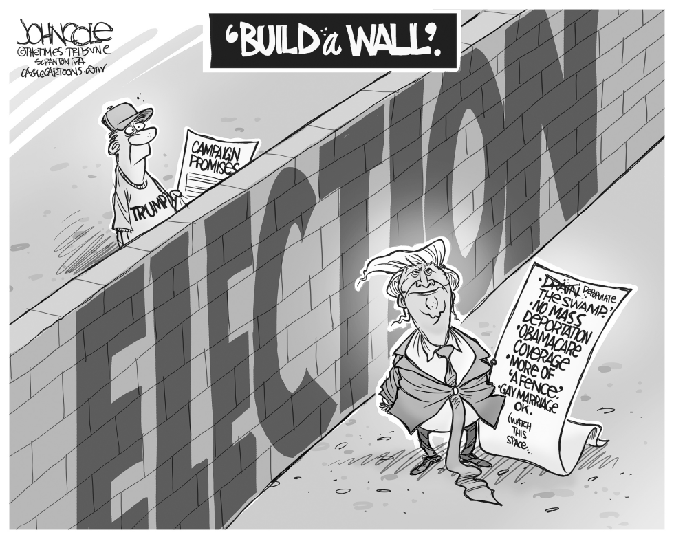 Trump's new wall BW