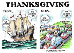 THANKSGIVING THEN AND NOW  by Dave Granlund