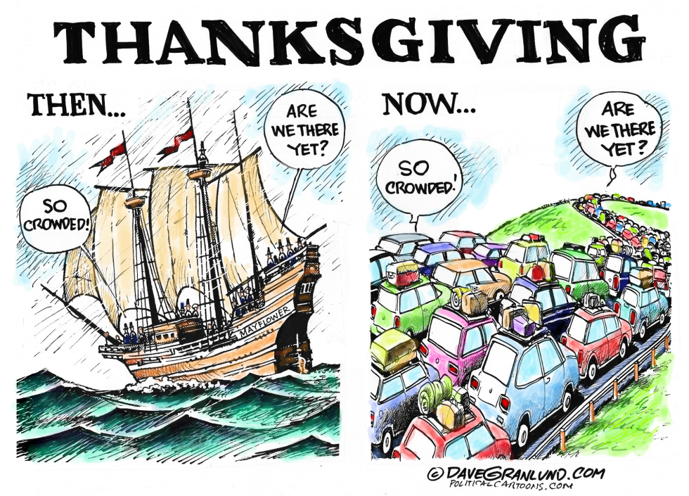  THANKSGIVING THEN AND NOW by Dave Granlund