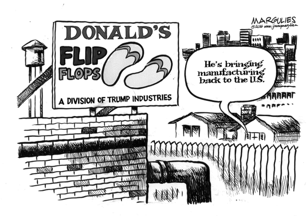 Trump flip flops