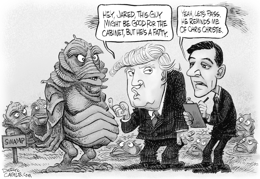 Trump and the Swamp BW