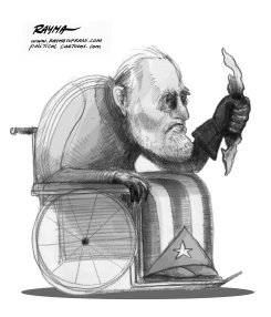 FIDEL CASTRO DEAD BW by Rayma Suprani